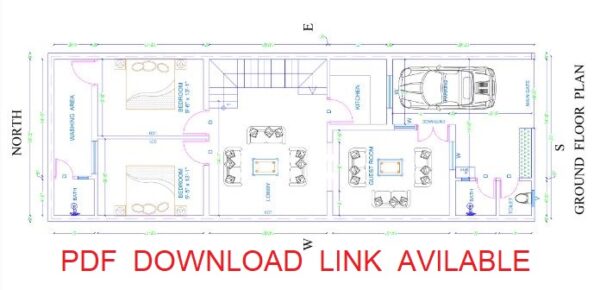 20x60 House Plan | 1200 square feet house design With Interior ...