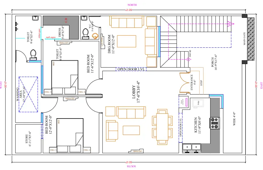 30×50 house plan